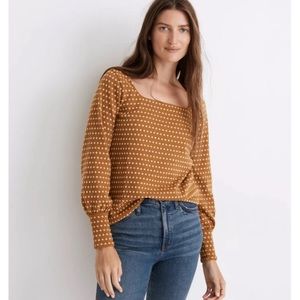 Madewell Jacquard Top (Mustard-Golden Brown)